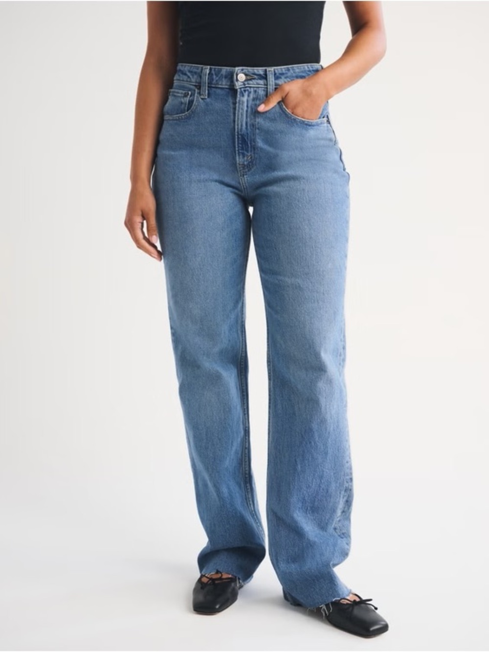 Curve Love High Rise 90s Relaxed Frayed Hem Jean